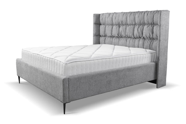 Letto matrimoniale con contenitore in tessuto Viviene Grigio (3)