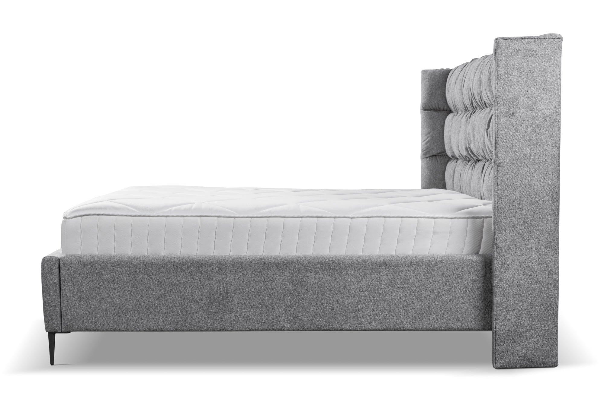 Letto matrimoniale con contenitore in tessuto Viviene Grigio (4)