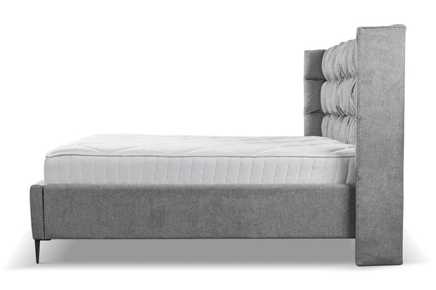 Letto matrimoniale con contenitore in tessuto Viviene Grigio (4)