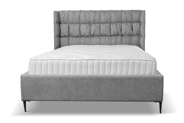 Letto matrimoniale con contenitore in tessuto Viviene Grigio (5)