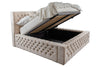 Letto matrimoniale con contenitore in velluto Chester Lux III Crema (1)