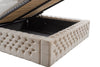 Letto matrimoniale con contenitore in velluto Chester Lux III Crema (2)