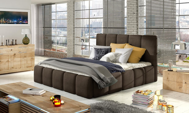 Letto matrimoniale con contenitore in velluto Edvis (1) & ELTMPL-BED-EDVIGE-BEG-SET2-VELVET