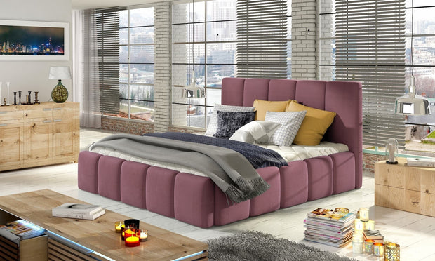Letto matrimoniale con contenitore in velluto Edvis (2) & ELTMPL-BED-EDVIGE-BEG-SET2-VELVET