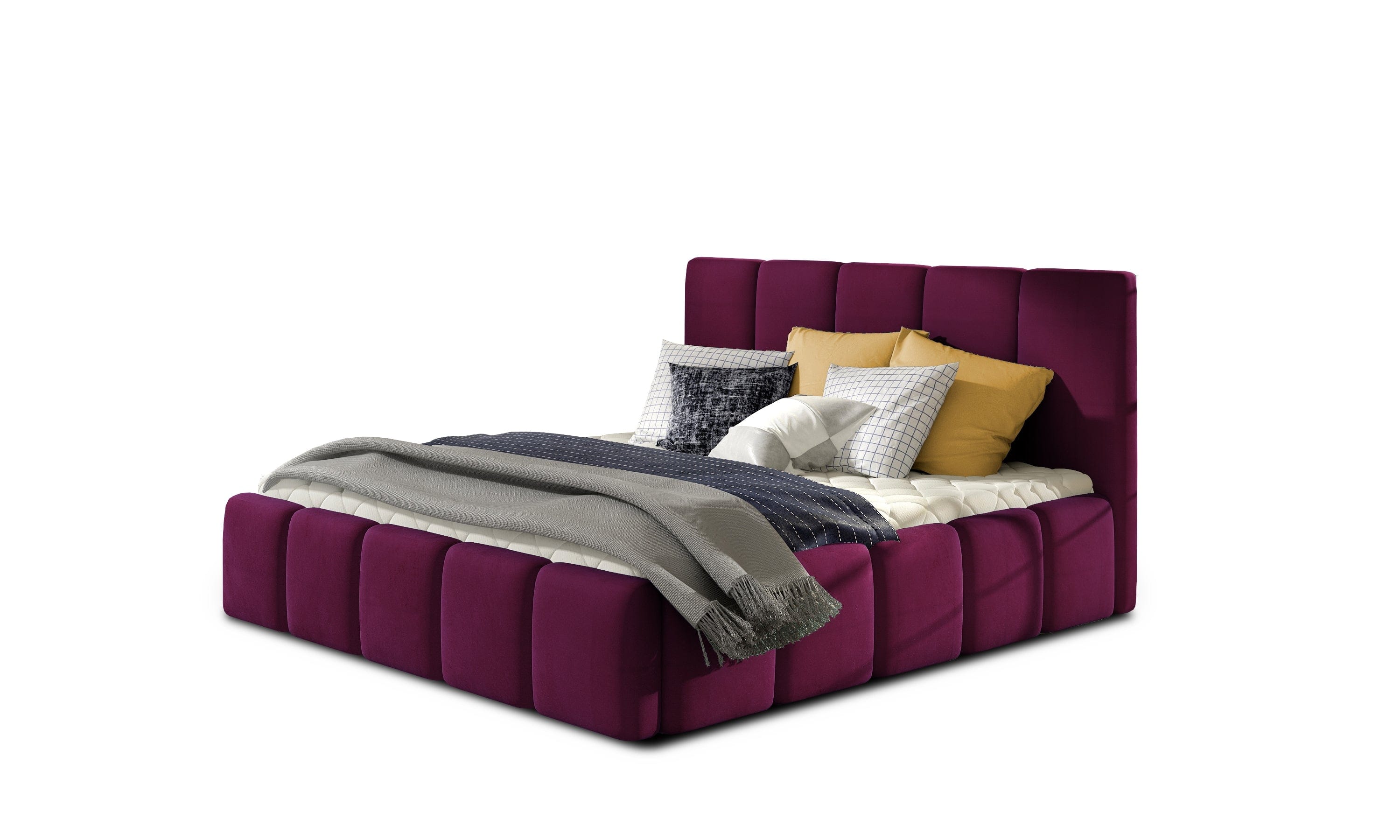 Letto matrimoniale con contenitore in velluto Edvis (3)