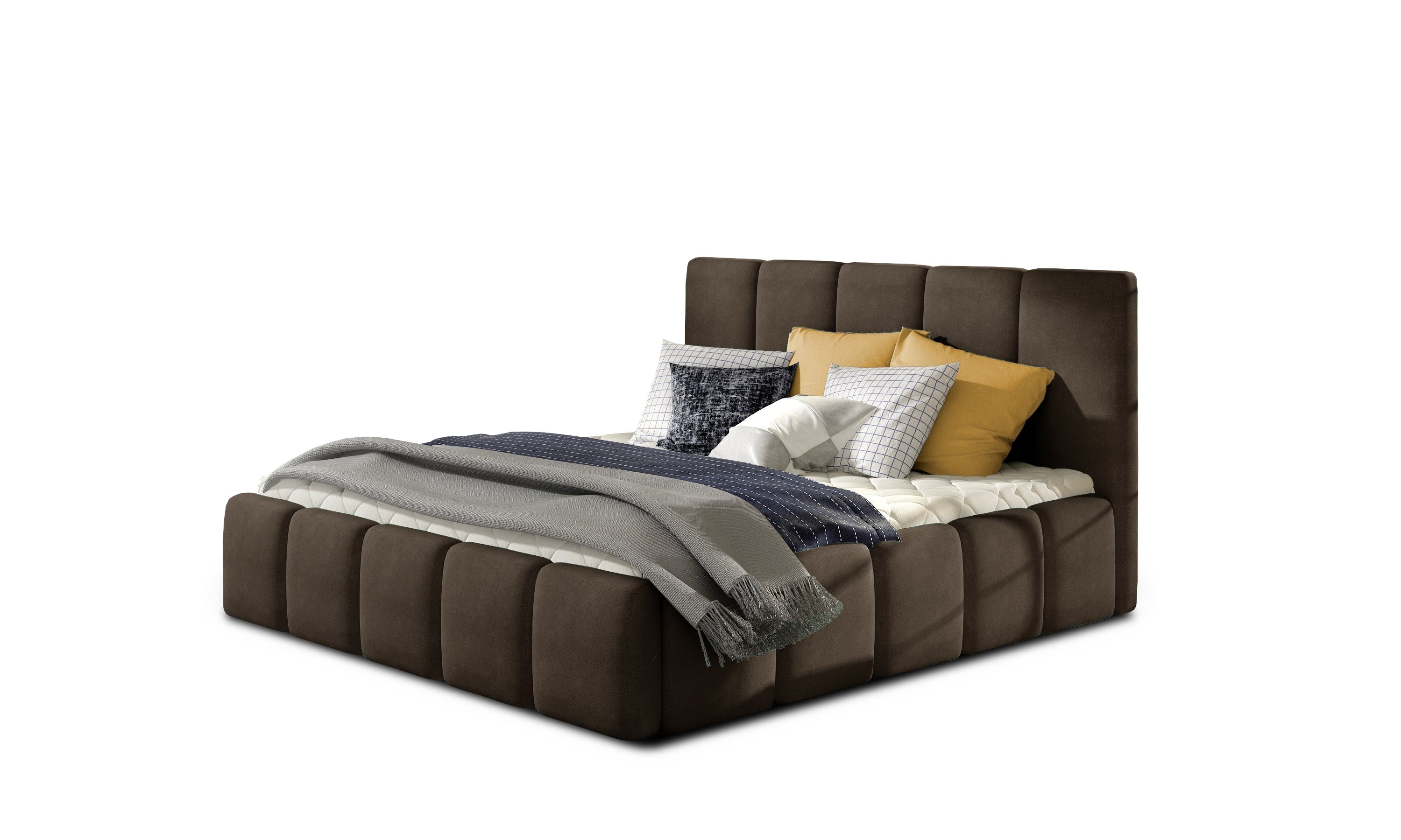 Letto matrimoniale con contenitore in velluto Edvis (4)