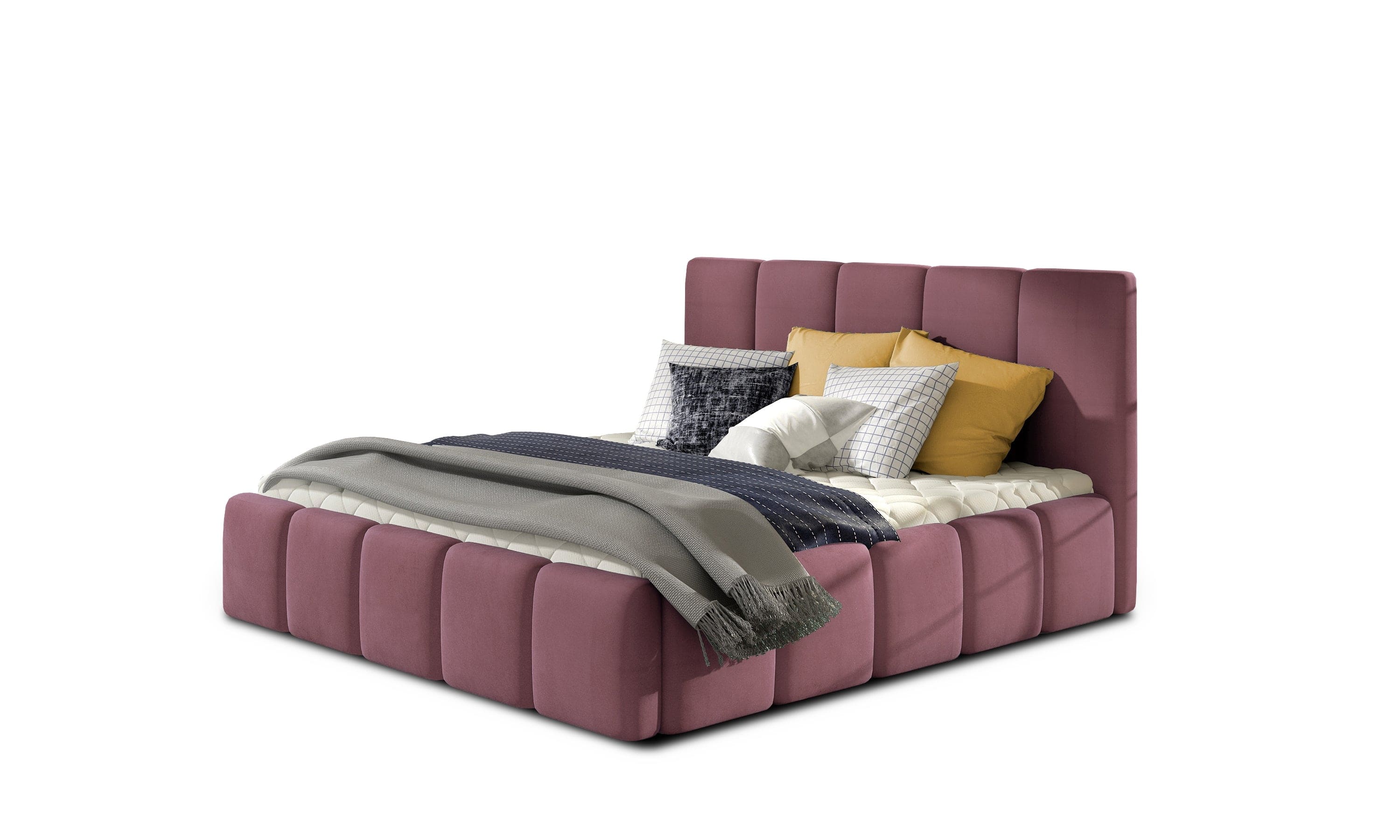 Letto matrimoniale con contenitore in velluto Edvis (5)