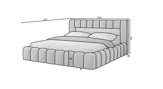 Letto matrimoniale con contenitore in velluto Lamiso Color (6)
