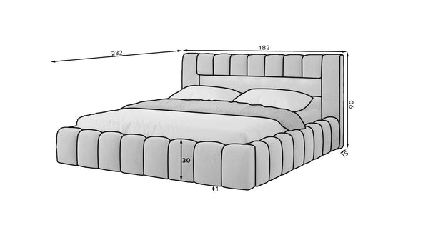 Letto matrimoniale con contenitore in velluto Lamiso Color (7)