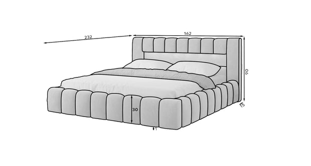 Letto matrimoniale con contenitore in velluto Lamiso Color (8)