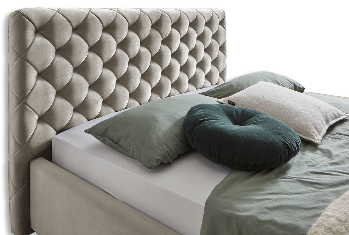 Letto matrimoniale con contenitore in velluto Lauria Crema (2)