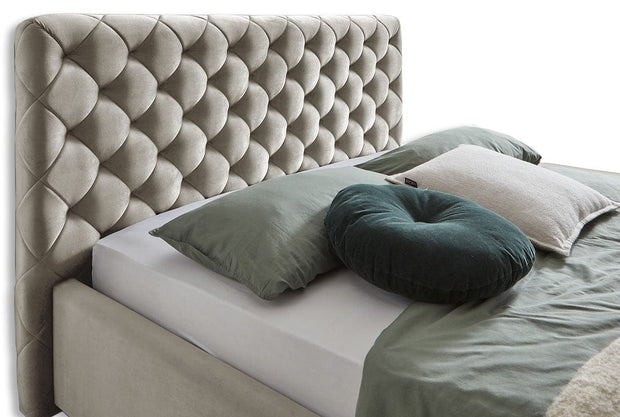 Letto matrimoniale con contenitore in velluto Lauria Crema (2)