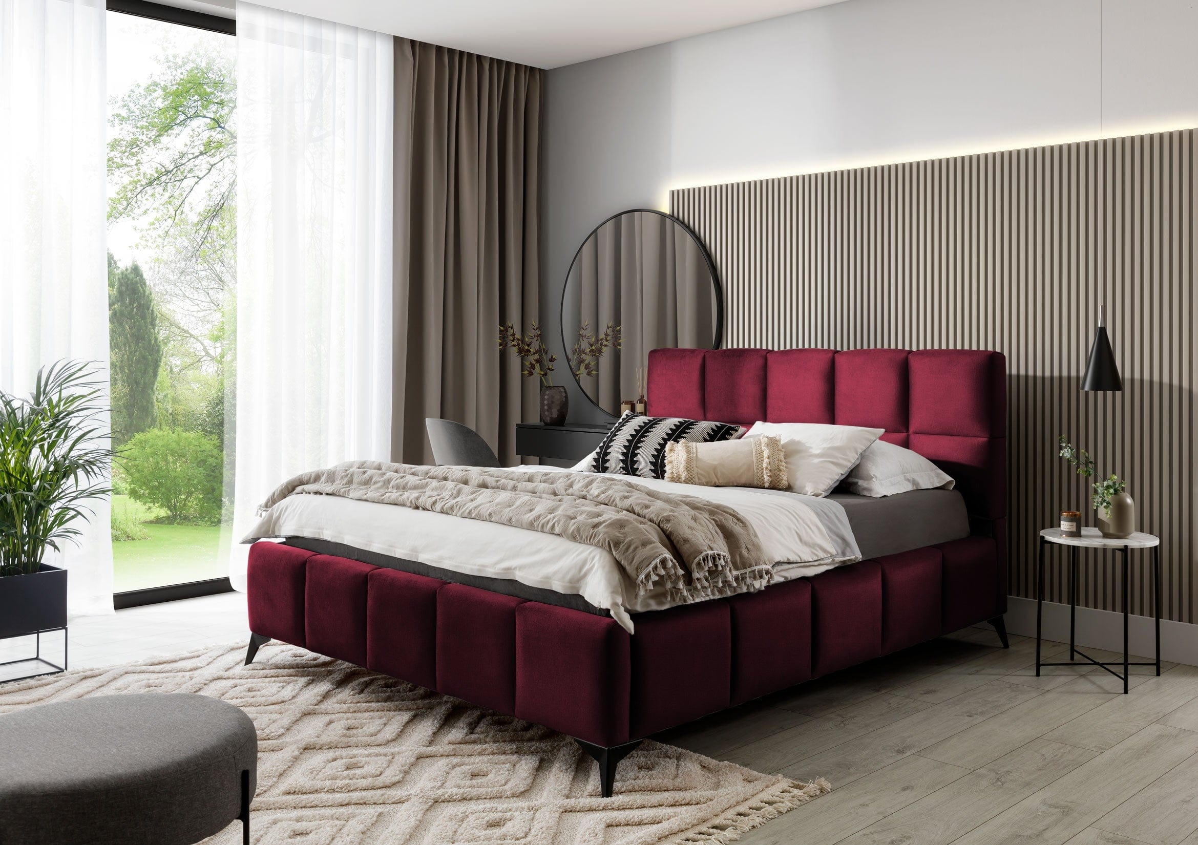 Letto matrimoniale con contenitore in velluto Mister & ELTMPL-BED-MIST-VELVETMAT