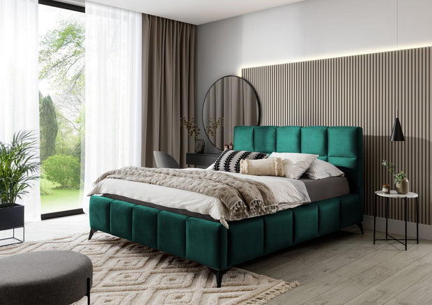 Letto matrimoniale con contenitore in velluto Mister (1)