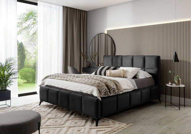 Letto matrimoniale con contenitore in velluto Mister (3)
