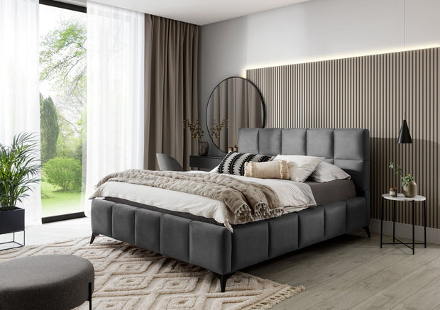 Letto matrimoniale con contenitore in velluto Mister (7)