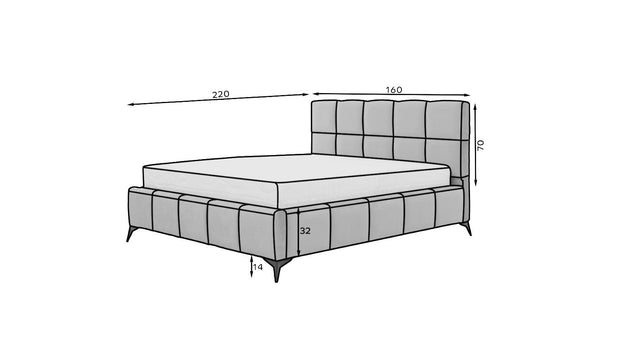 Letto matrimoniale con contenitore in velluto Mister (9)