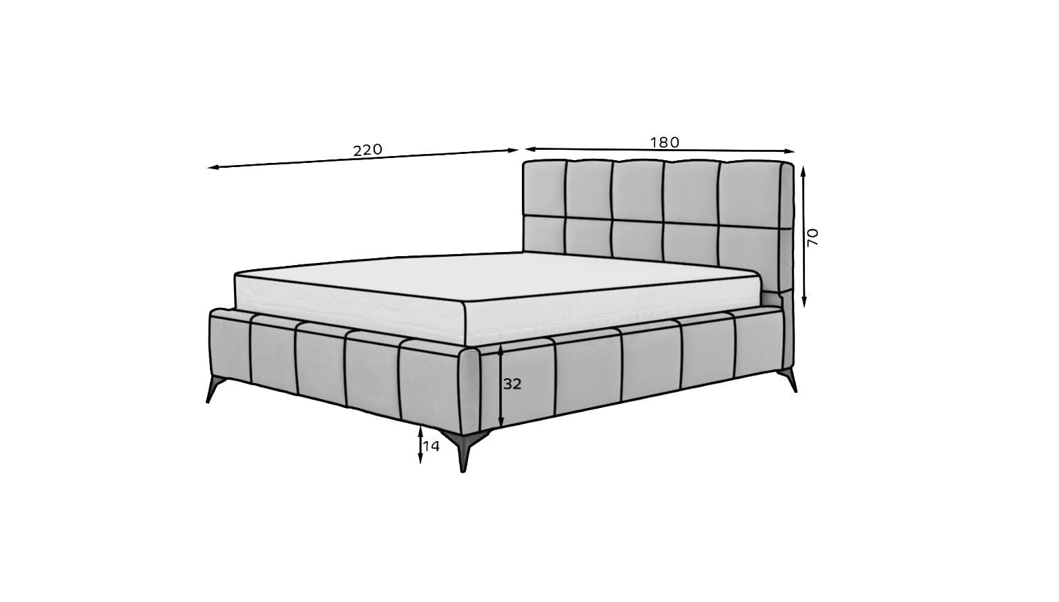Letto matrimoniale con contenitore in velluto Mister (10)