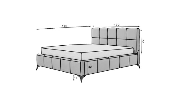 Letto matrimoniale con contenitore in velluto Mister (10)