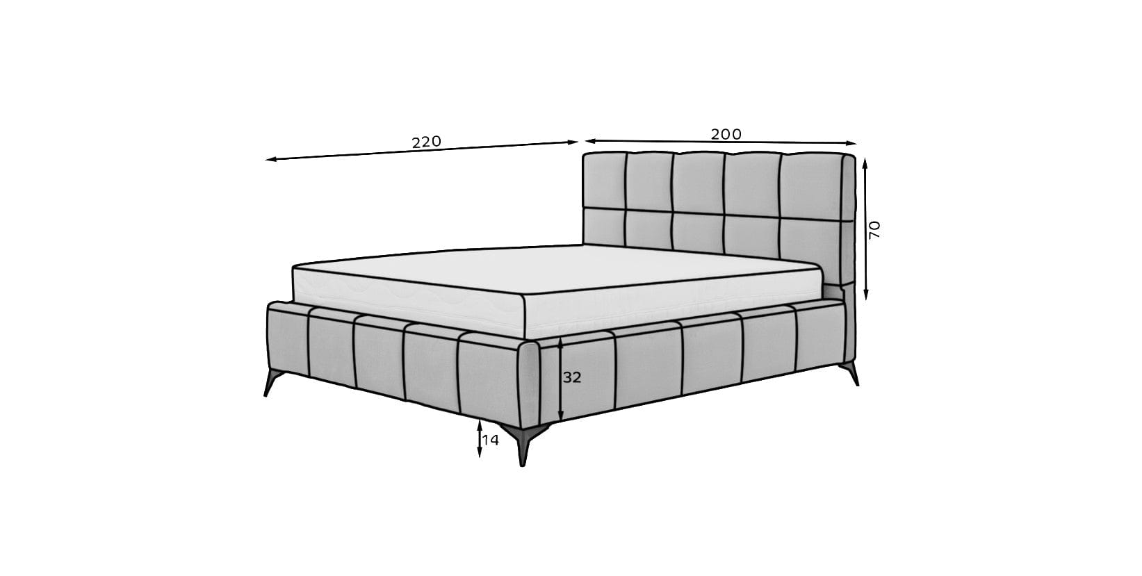 Letto matrimoniale con contenitore in velluto Mister (11)
