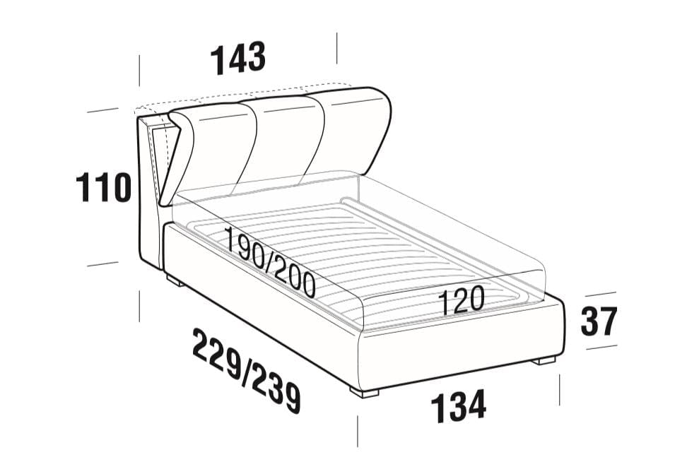 Letto matrimoniale con contenitore Inster Grigio (6)