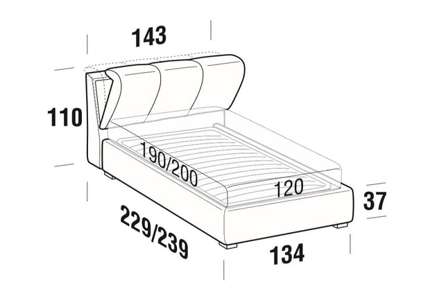 Letto matrimoniale con contenitore Inster Grigio (6)