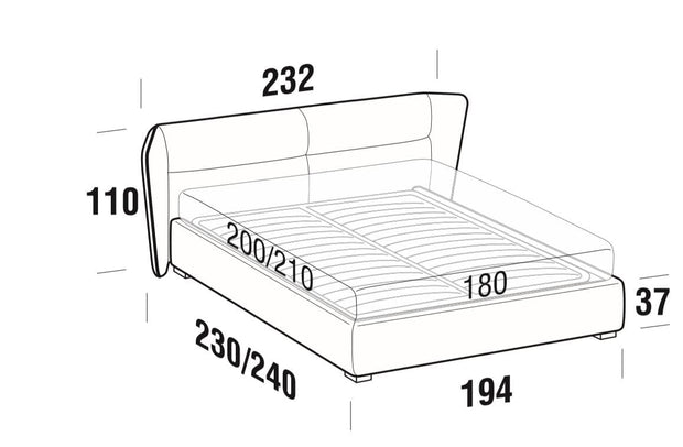 Letto matrimoniale con contenitore Passe Cappuccino (7)