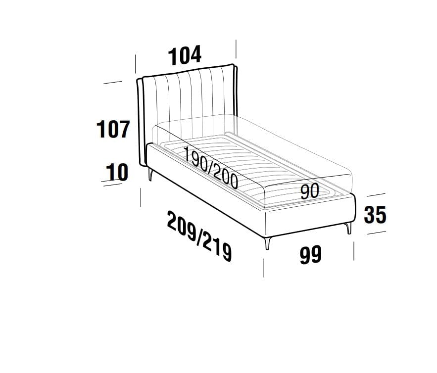 Letto matrimoniale con contenitore Phloxis Rosso (6)