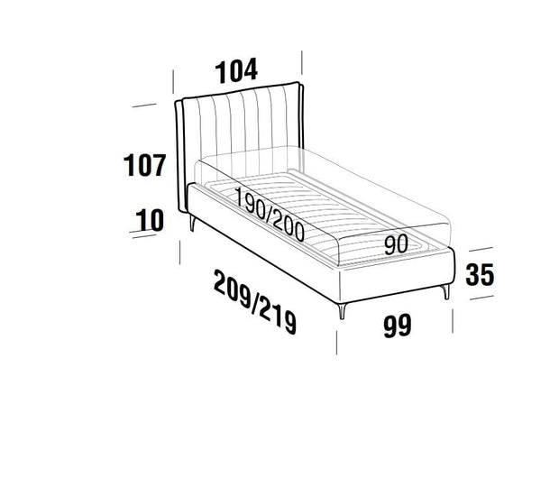 Letto matrimoniale con contenitore Phloxis Rosso (6)