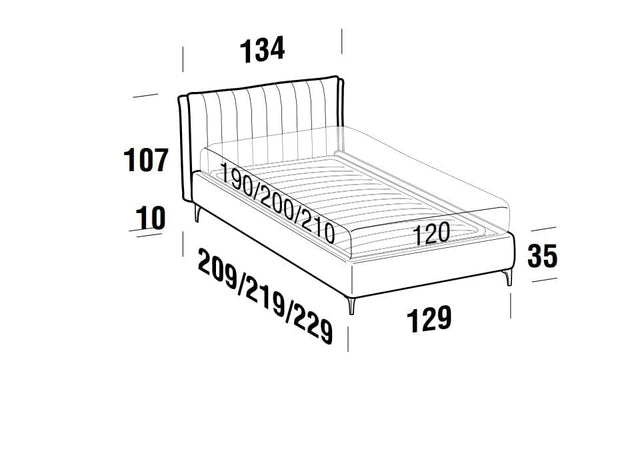 Letto matrimoniale con contenitore Phloxis Rosso (7)