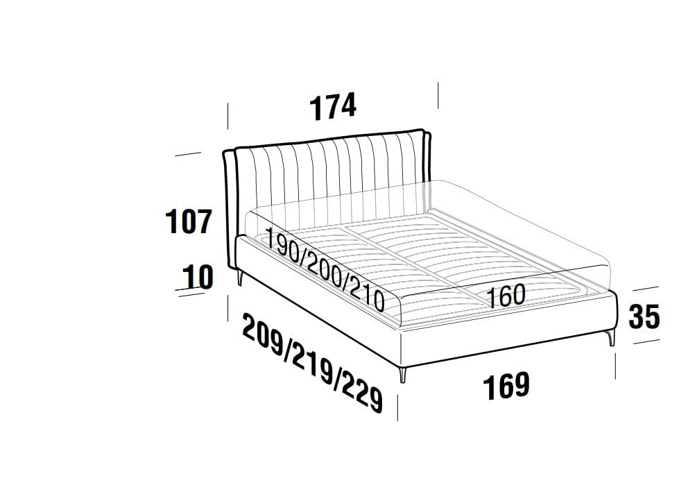 Letto matrimoniale con contenitore Phloxis Rosso (8)