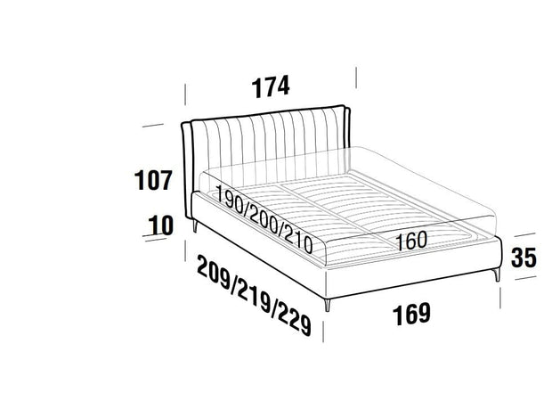 Letto matrimoniale con contenitore Phloxis Rosso (8)