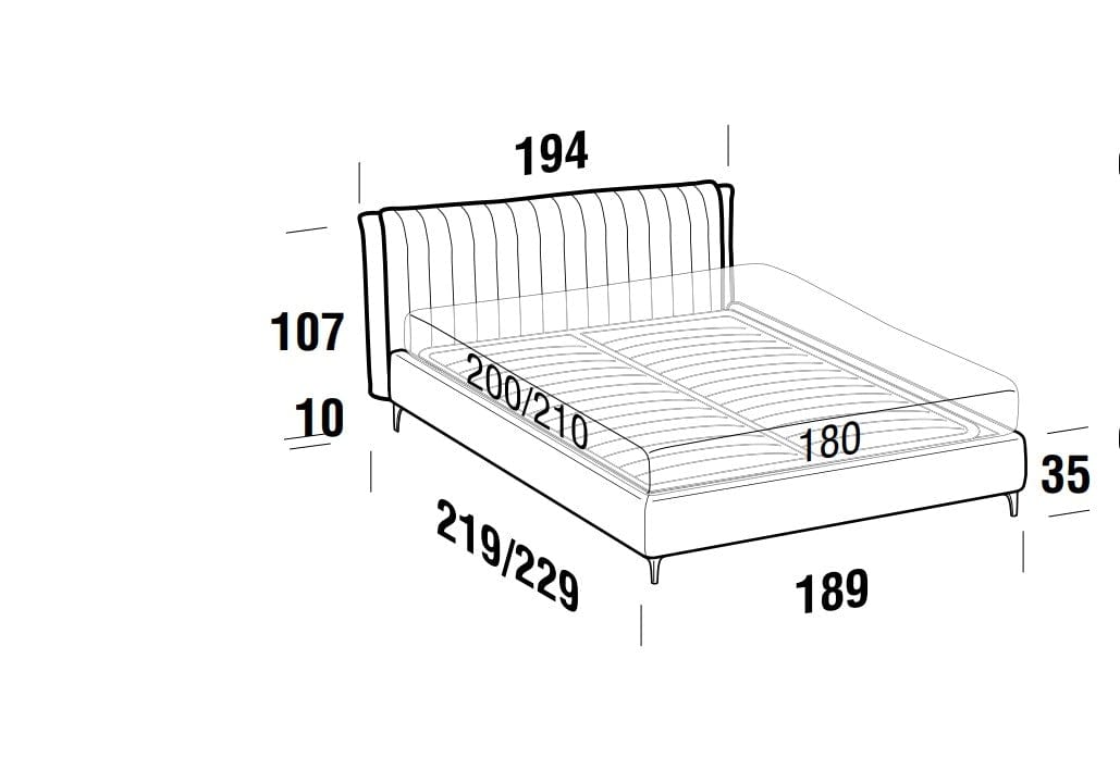 Letto matrimoniale con contenitore Phloxis Rosso (9)