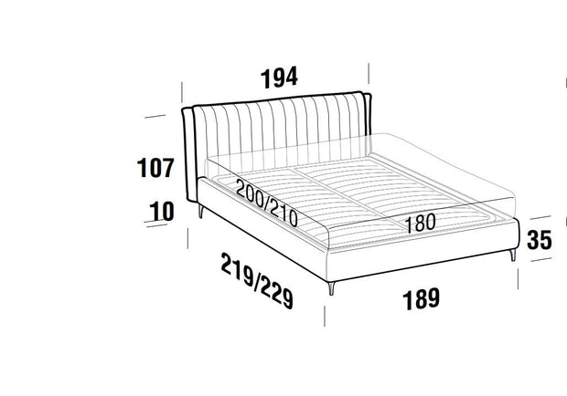 Letto matrimoniale con contenitore Phloxis Rosso (9)