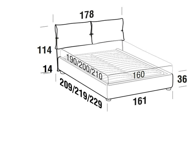 Letto matrimoniale con contenitore Primroses Rosa (7)