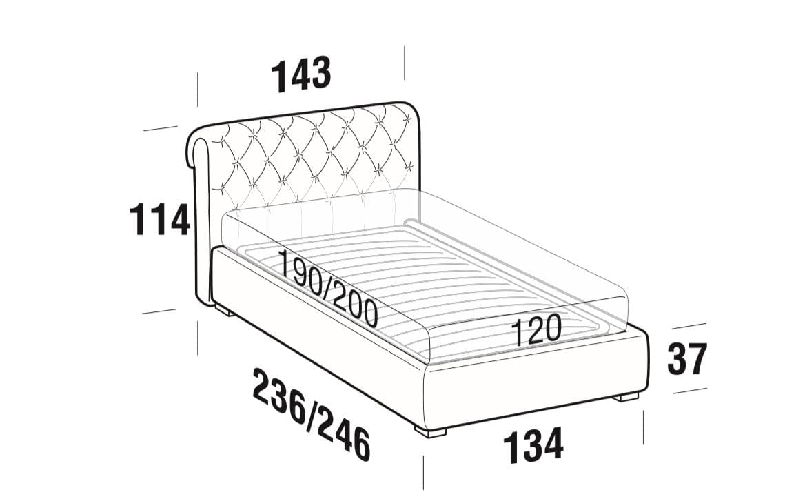 Letto matrimoniale con contenitore Raffa Avorio (4)