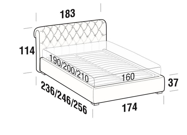 Letto matrimoniale con contenitore Raffa Avorio (5)