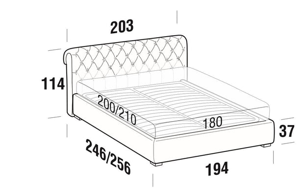 Letto matrimoniale con contenitore Raffa Avorio (6)