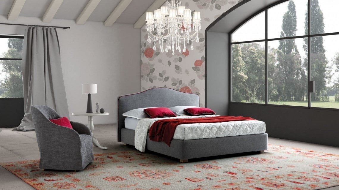 Letto matrimoniale con contenitore Rosany Grigio & LCMFIT-PAT-ROSA-FLOOR-NEW