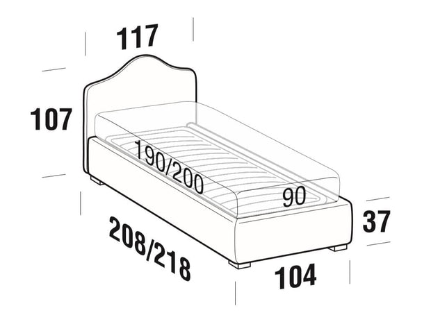 Letto matrimoniale con contenitore Rosany Grigio (4)