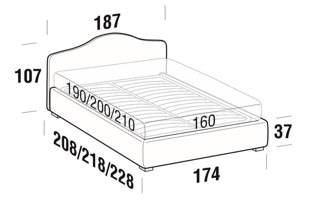 Letto matrimoniale con contenitore Rosany Grigio (6)