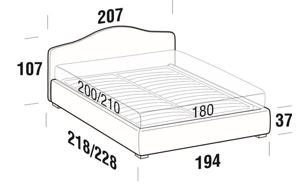 Letto matrimoniale con contenitore Rosany Grigio (7)