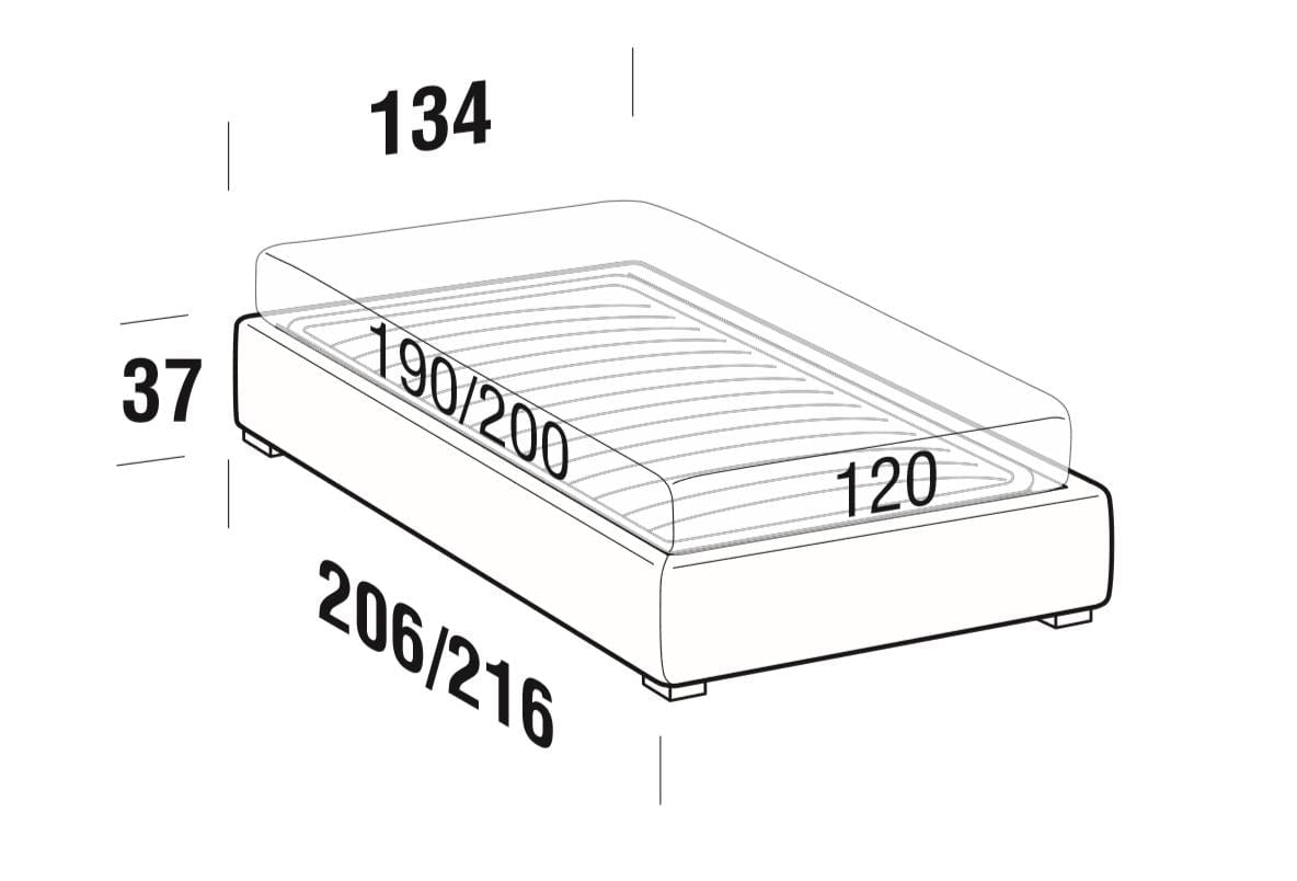 Letto matrimoniale con contenitore Somieris Floor Cappuccino (4)