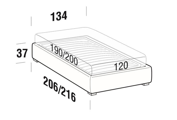 Letto matrimoniale con contenitore Somieris Floor Cappuccino (4)