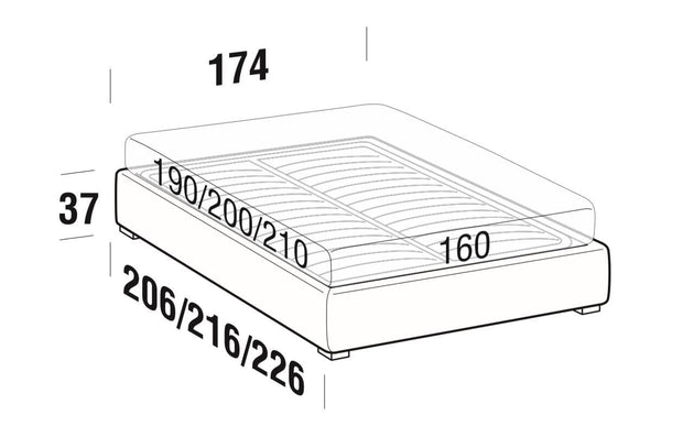 Letto matrimoniale con contenitore Somieris Floor Cappuccino (5)