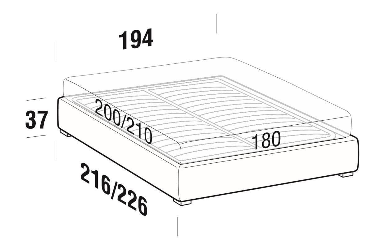 Letto matrimoniale con contenitore Somieris Floor Cappuccino (6)