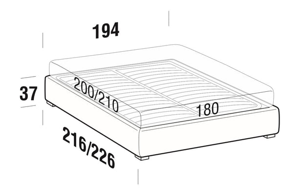 Letto matrimoniale con contenitore Somieris Floor Cappuccino (6)