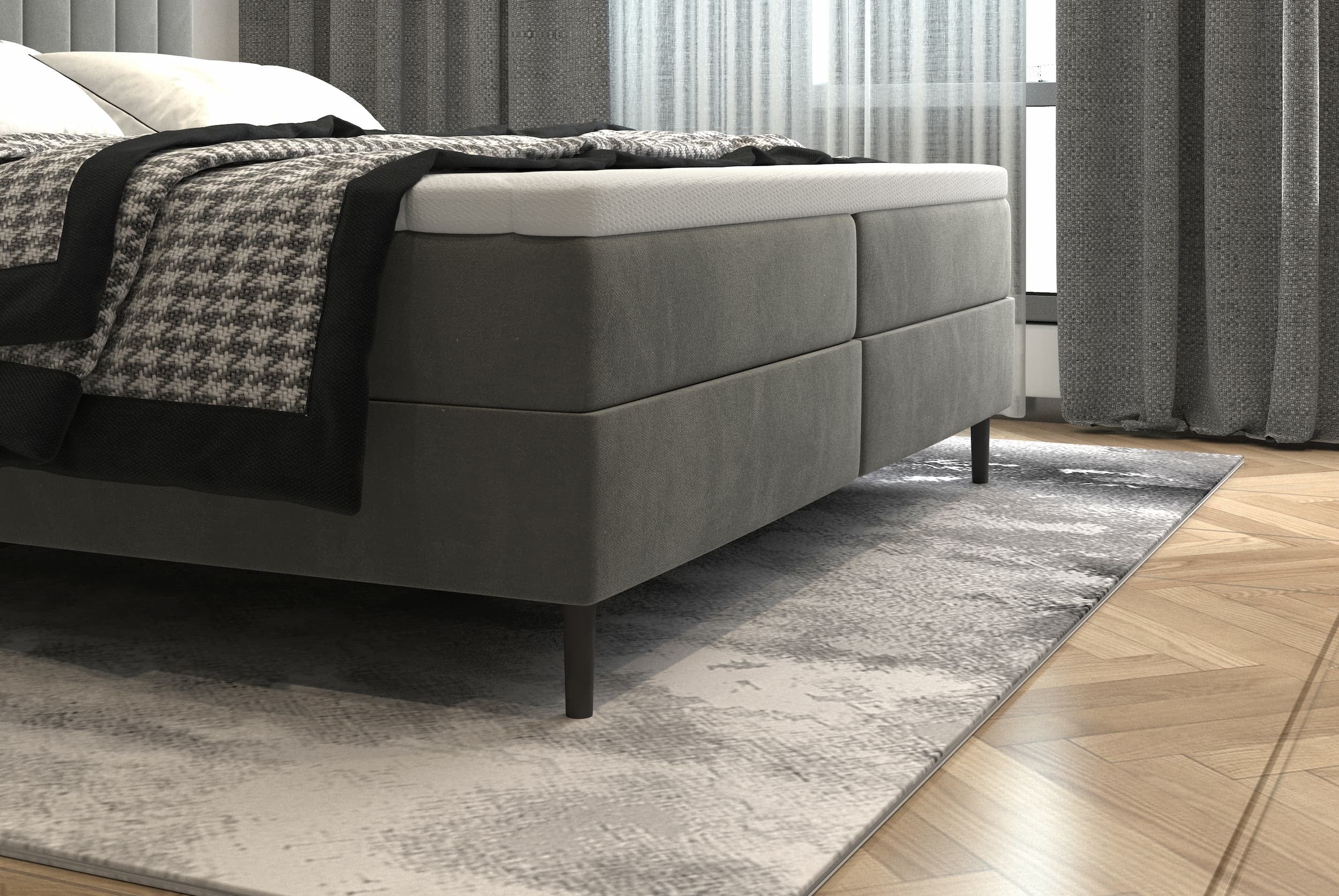 Letto matrimoniale con contenitore Tangolis Grigio (4)