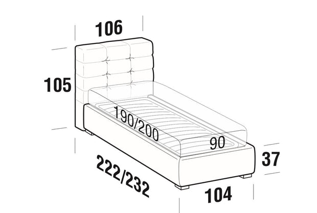 Letto matrimoniale con contenitore Tenderis Cappuccino (4)