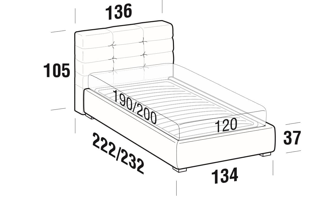 Letto matrimoniale con contenitore Tenderis Cappuccino (5)